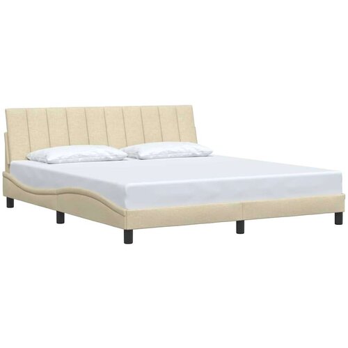  Okvir za krevet bez madraca krem 180 x 200 cm od tkanine - Krema 180 x 200 cm Slike