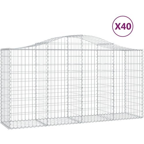 vidaXL Obokana gabionska košara 40 kos 200x50x100/120cm cinkano železo, (21000303) Cene