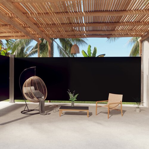 vidaXL Uvlačiva bočna tenda crna 220 x 1000 cm Cijene