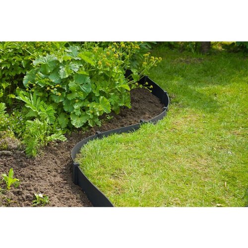 Nature Vrtna obroba komplet H15 cm x 10 m z zatiči črna Slike