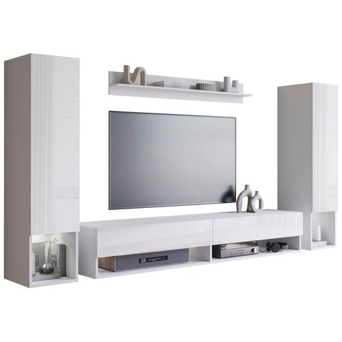 P &amp;amp; B Dnevni Regal Amadeo 2, Bela, Visoki Sijaj, 4-Delno Slike