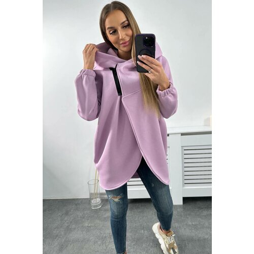 Kesi Sweatshirt with short zipper light purple Slike