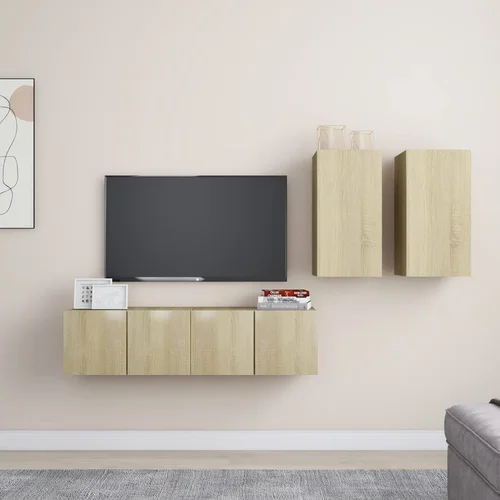 Furnova Komplet TV omaric 4-delni sonoma hrast iverna plošča, (21922929) Furnova Komplet TV omaric 4-delni sonoma hrast iverna plošča, (21922929)