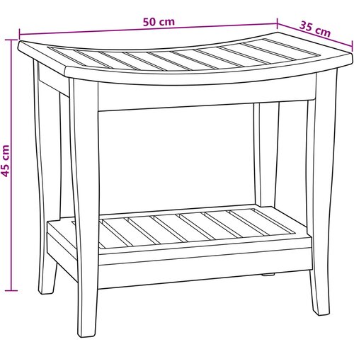  Stolić za kupatilo Prirodna 50 x 35 x 45 cm Čvrsto teak drvo Slike
