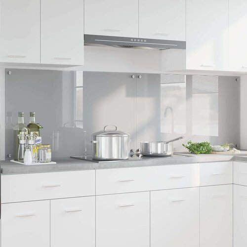 vidaXL Zaščita za kuhinjo 2 pcs Svetlo siva 100 x 60 cm kaljeno steklo Cene