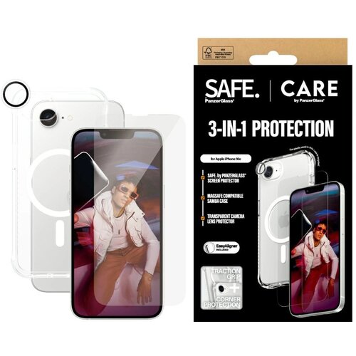 PanzerGlass 3V1 za&amp;scaron;čitni set etui glass leča za iphone 16E prozoren, (5000062669) Slike