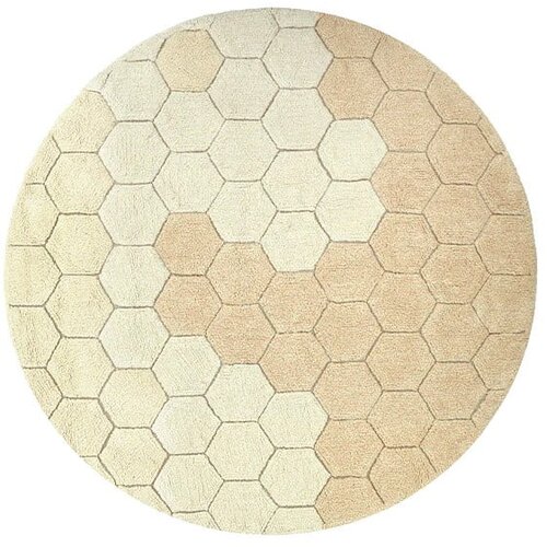 Lorena Canals Oker žuti periv/ručno rađen pamučan okrugao tepih &amp;oslash; 140 cm Honeycomb Golden &amp;ndash; Slike