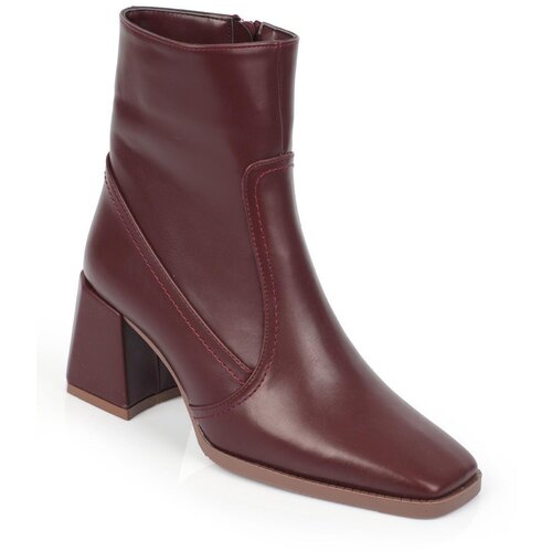 Capone Outfitters Ankle Boots - Burgundy - Block Cene