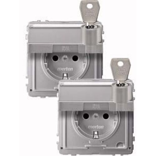Merten SCHUKO vtičnica z aluminijastimi tečaji z napisom MEG2318-7260, (21225477) Cene