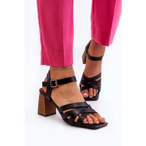 FJ1 Women's Black Wedge Sandals Opifiana Cene