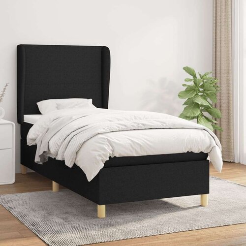 Box spring postelja z vzmetnico črna 80x200 cm blago, (20791895) Slike