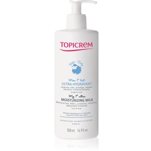 Topicrem baby my 1st ultra-moisturizing milk vlažilno mleko za obraz in telo za suho in občutljivo kožo 500 ml Slike