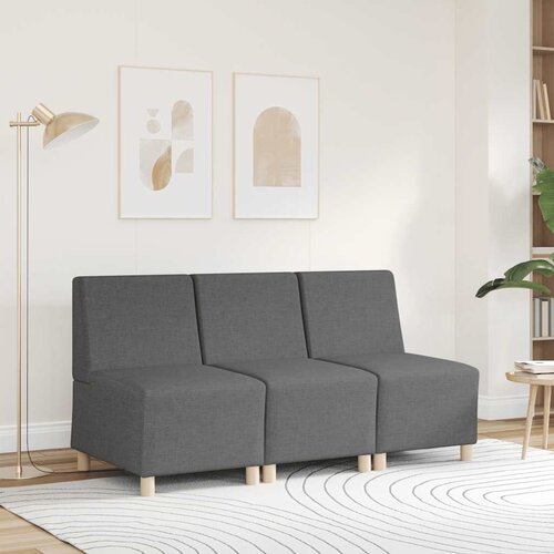  Modularna sofa bez naslona za ruke tamno siva 55 cm tkanina Slike