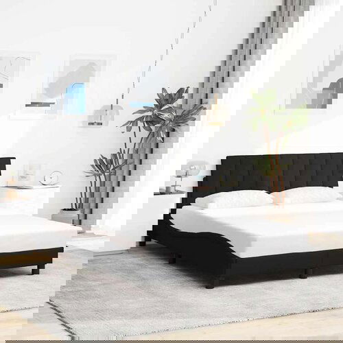  Okvir za krevet bez madraca crni 140 x 190 cm od tkanine Cijene