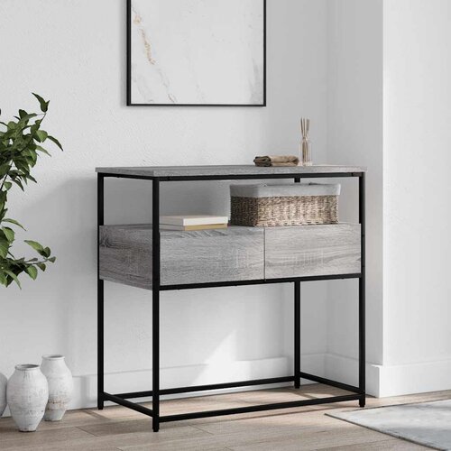  Konzolni stol siva boja hrasta 75x40x75 cm konstruirano drvo Cene
