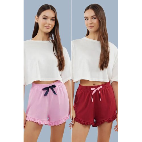 TRENDYOLMILLA Ženski set donjih delova pidžame Thmss24Pj00027, 2 komada, Bordo Cene