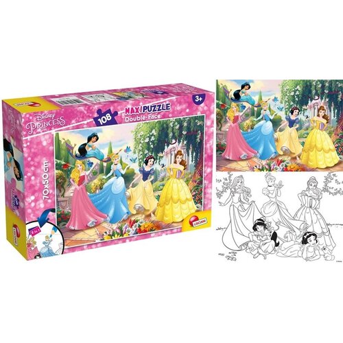 Lisciani Disney princeze 2 u 1 puzzle od 108 dijelova i bojanka 70x50 cm - Lisciani Cijene