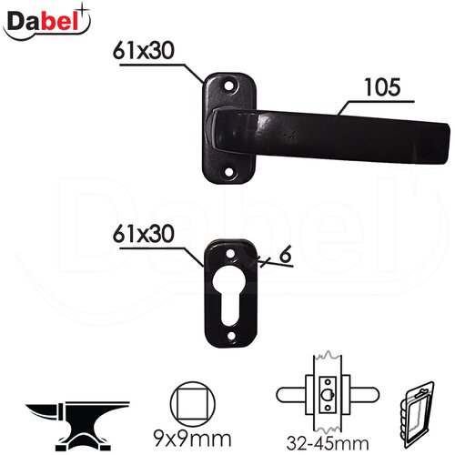 Dabel Kvaka rozeta za metalna vrata JACA CM 30/61/6/105/9 mm CIL DBP3 (0101904) Slike
