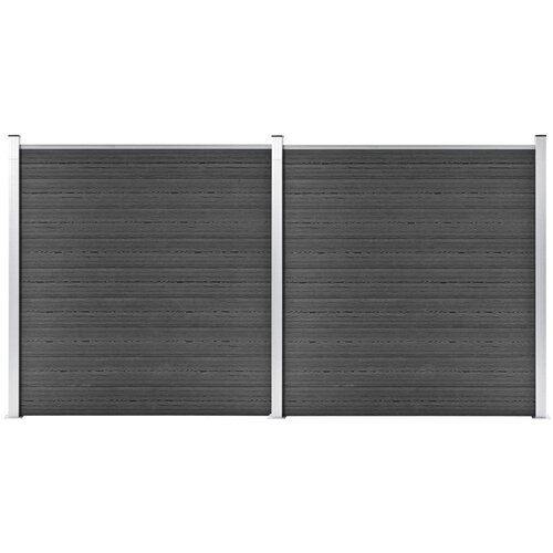  Set panela za ogradu WPC 353 x 186 cm crni Cene