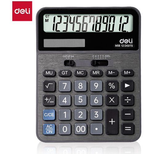 Deli Metalni stoni kalkulator, 175,8x131,7x29 mm, EM08 Slike
