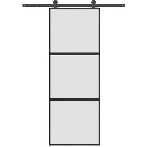 VidaXL Klizna vrata s priborom 76 x 205 cm kaljeno staklo i aluminij Slike