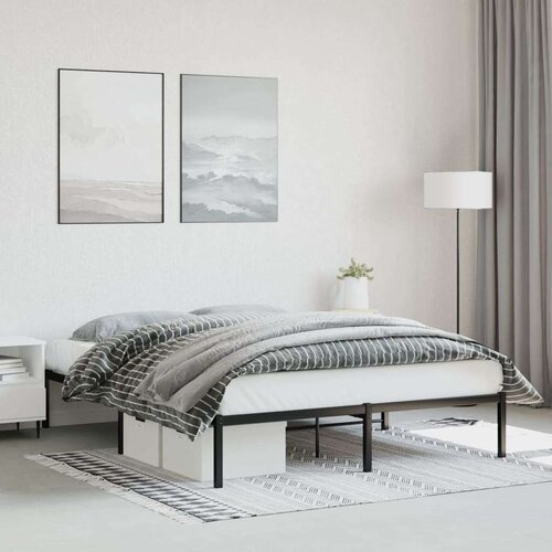 Metalni okvir za krevet crni 150x200 cm Slike