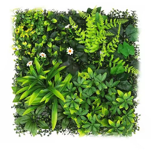  PVC Ve&amp;scaron;tačka Živa Ograda 50 &amp;times; 50 cm &amp;ndash; Dekorativni Zeleni Panel Slike