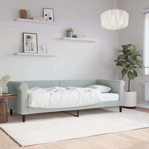 VidaXL dnevni krevet s madracem svjetlosivi 80 x 200 cm bar&amp;scaron;unasti Slike