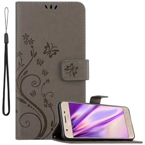 Cadorabo Samsung Galaxy J3 2018 v klasična črna - ovitek v cvetličnem dizajnu z magnetnim zapiranjem, stoječo funkcijo in režami za kartice, (20567969) Cene