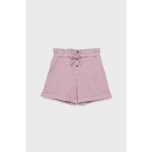 United Colors Of Benetton Otroške bombažne kratke hlače roza barva,