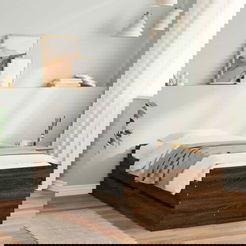 vidaXL Okvir kreveta s ladicama boja smeđeg hrasta 90x200 cm Cijene