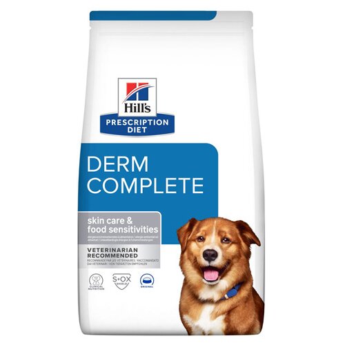 Hill’s Prescription Diet Derm Complete z rižem & jajco - Varčno pakiranje: 2 x 12 kg Cijene