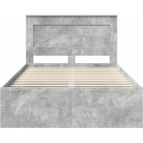  Krevetna konstrukcija s ladicama Betonska siva 135 x 190 cm Bijela Slike