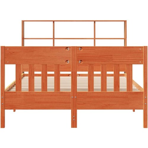 vidaXL Posteljni okvir brez vzmetnice voščeno rjav 120x190 cm borovina Cene