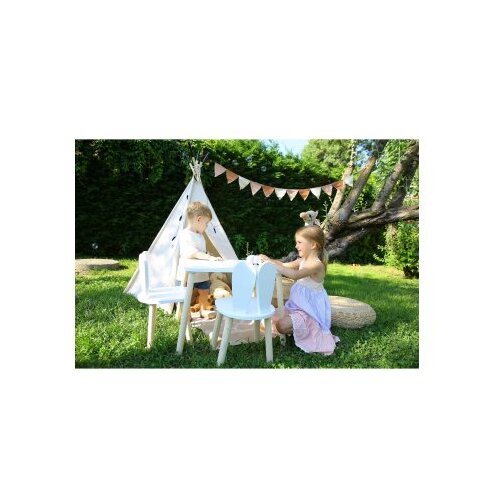 Hanah home dečiji sto i stolice bunny two chair set white Slike
