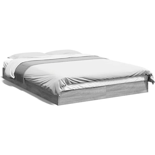 VidaXL Posteljni okvir siva sonoma 120x190 cm inženirski les Slike