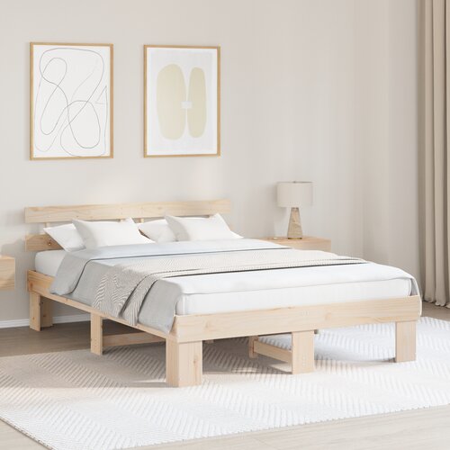 vidaXL posteljni okvir s hrbtiščem 140x200 cm trden bor Cene