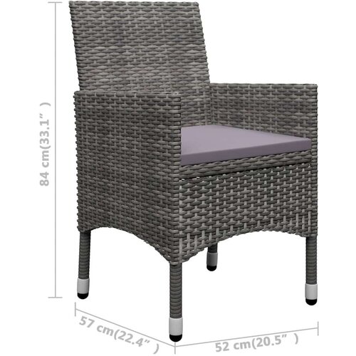 VidaXL 3-dijelni bistro set od poliratana i bagremovog drva sivi Slike