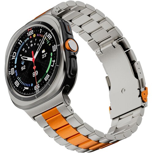  Narukvica za sat Samsung Watch Ultra, Titanijum, 47mm, Narandžasto-siva Slike