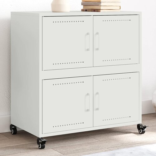 VidaXL Komoda bela 68x39x72 cm hladno valjano jeklo Slike
