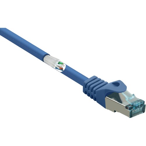 Renkforce RF-5047500 RJ45 omrežni kabel\, Patch kabel CAT 6a S/FTP 2.00 m modra z zaščitnim zapornim zatičem\, ognjevaren 1 kos, (20419289) Cene