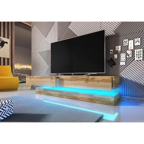 TV Visei ormari FLIN hrast, 140 cm + LED Slike