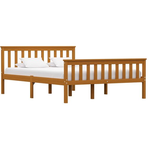 VidaXL Posteljni okvir medeno rjav iz trdne borovine 140x200 cm, (20646278) Slike
