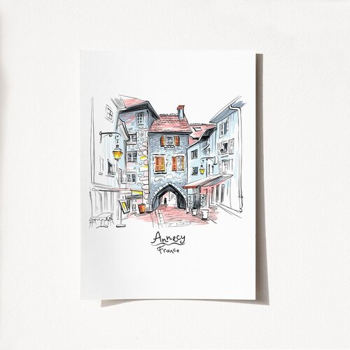 Wallity poster Annecy France-2031, 29,7x42 cm Cene