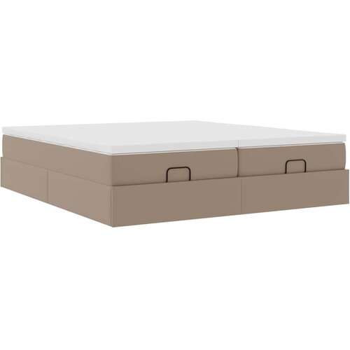 vidaXL Okvir kreveta s madracima cappuccina 180x200cm umjetna koža Cijene
