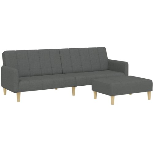 Maison Chic kavč - Sofa - Kanape dvosed z leži&amp;scaron;čem in stolčkom za noge temno sivo blago, (21727532) Slike