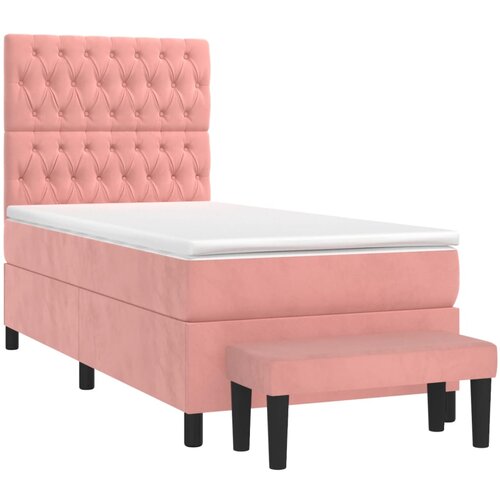 Box spring krevet s madracem ružičasti 90x190 cm bar&amp;scaron;unasti Slike