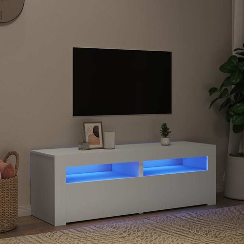 TV ormarić s LED svjetlima bijeli 120 x 35 x 40 cm Cijene
