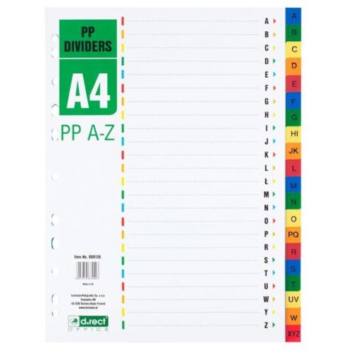 Levia Pregradni karton a-z a4 pvc 009136 Slike