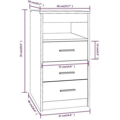 VidaXL Omarica s predali siva sonoma 40x50x76 cm konstruiran les Slike